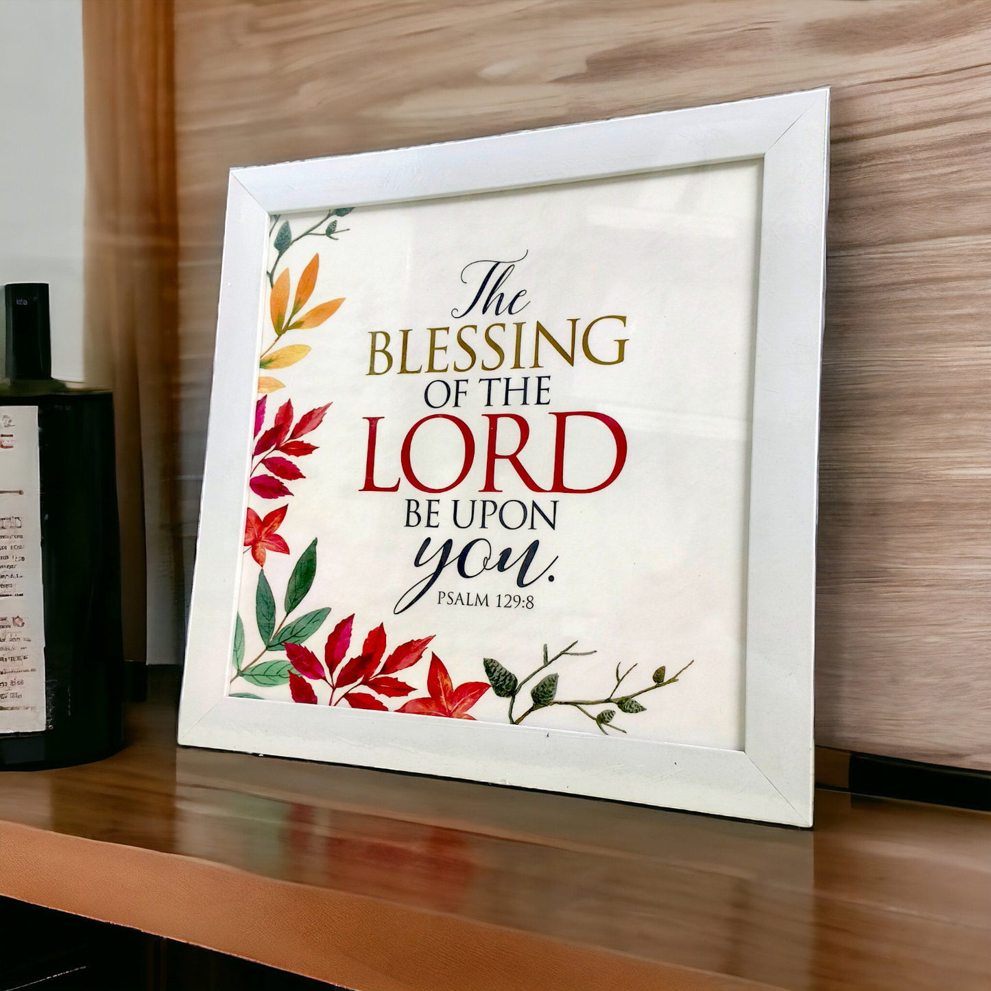 High Quality | Premium English Bible Verses Photo Frame | Hanging Frame | Best Gift For Home Decor | ( Psalm 129:8 )