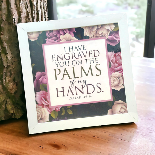 High Quality | Premium English Bible Verses Photo Frame | Hanging Frame | Best Gift For Home Decor | ( Isaiah 49:16 )