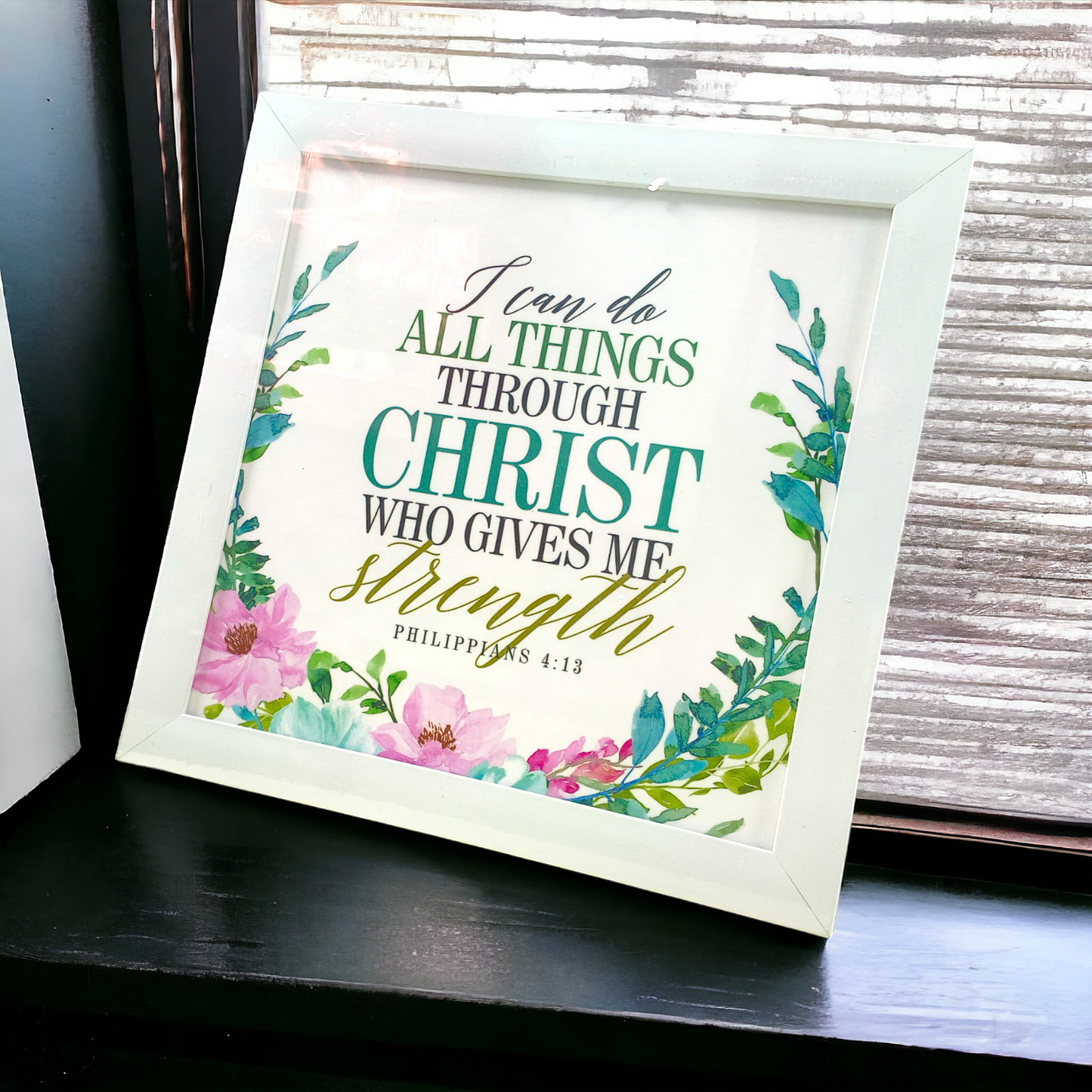 High Quality | Premium English Bible Verses Photo Frame | Hanging Frame | Best Gift For Home Decor | ( Philippians 4:13 )