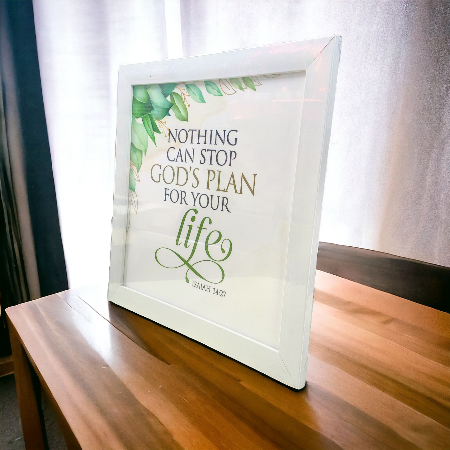 High Quality | Premium English Bible Verses Photo Frame | Hanging Frame | Best Gift For Home Decor | ( Isaiah 14:27 )