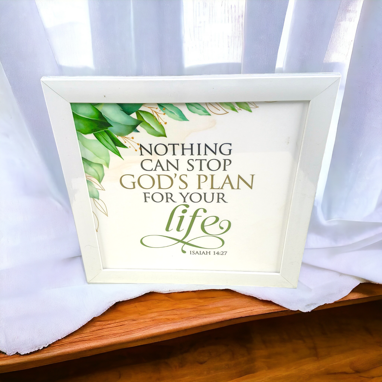 High Quality | Premium English Bible Verses Photo Frame | Hanging Frame | Best Gift For Home Decor | ( Isaiah 14:27 )