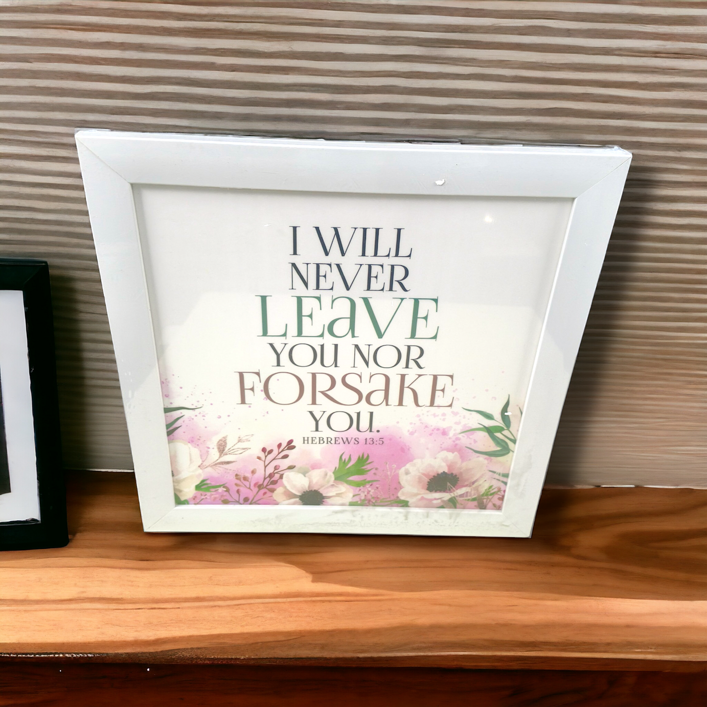 High Quality | Premium English Bible Verses Photo Frame | Hanging Frame | Best Gift For Home Decor | ( Hebrews 13:5 )