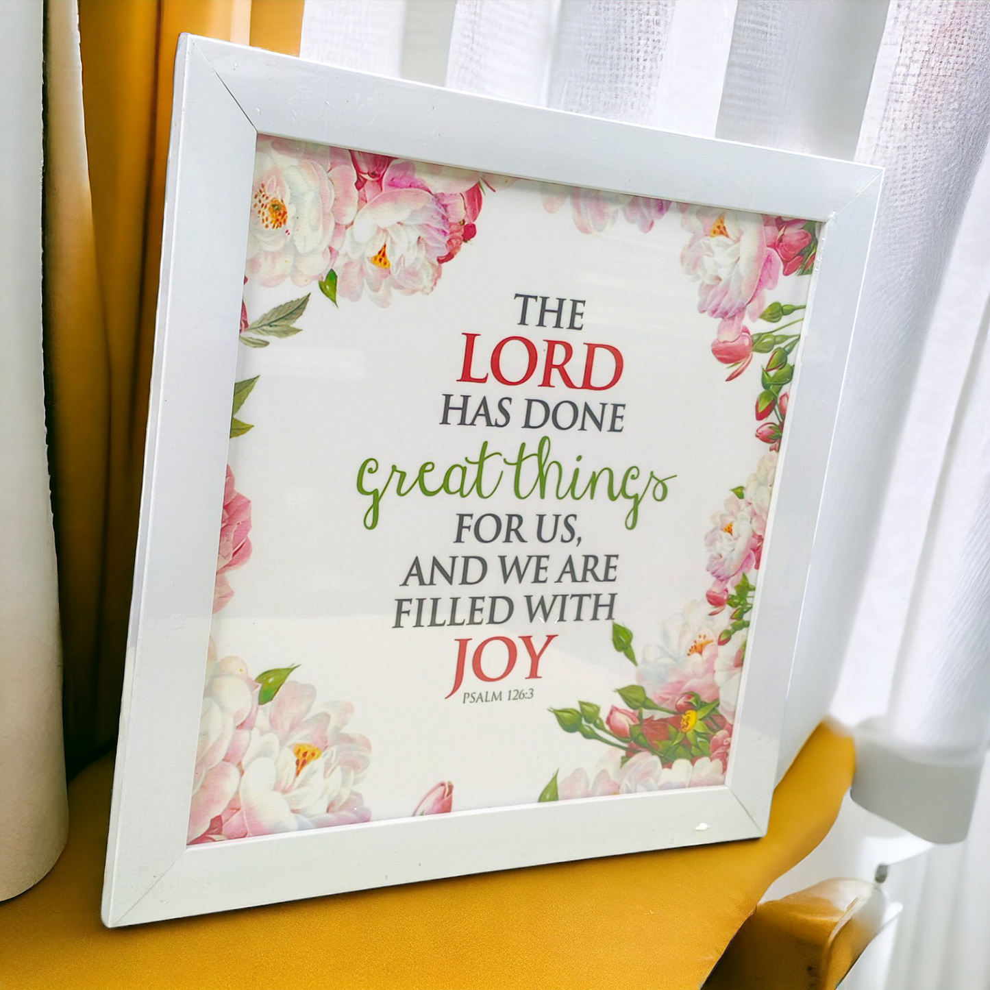 High Quality | Premium English Bible Verses Photo Frame | Hanging Frame | Best Gift For Home Decor | ( Psalms 126:3 )