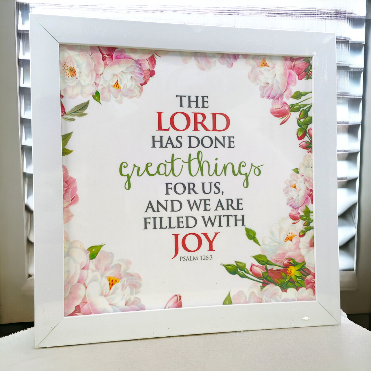 High Quality | Premium English Bible Verses Photo Frame | Hanging Frame | Best Gift For Home Decor | ( Psalms 126:3 )