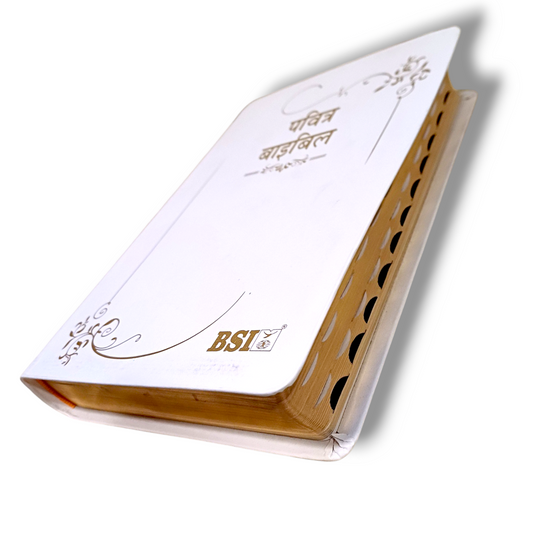Wedding Bible BSI | in Pure White Color Edition | Thumb Index | Korean Printed Edition (KBS) | Golden Edge | Medium Size | With Attractive Design | In Hindi