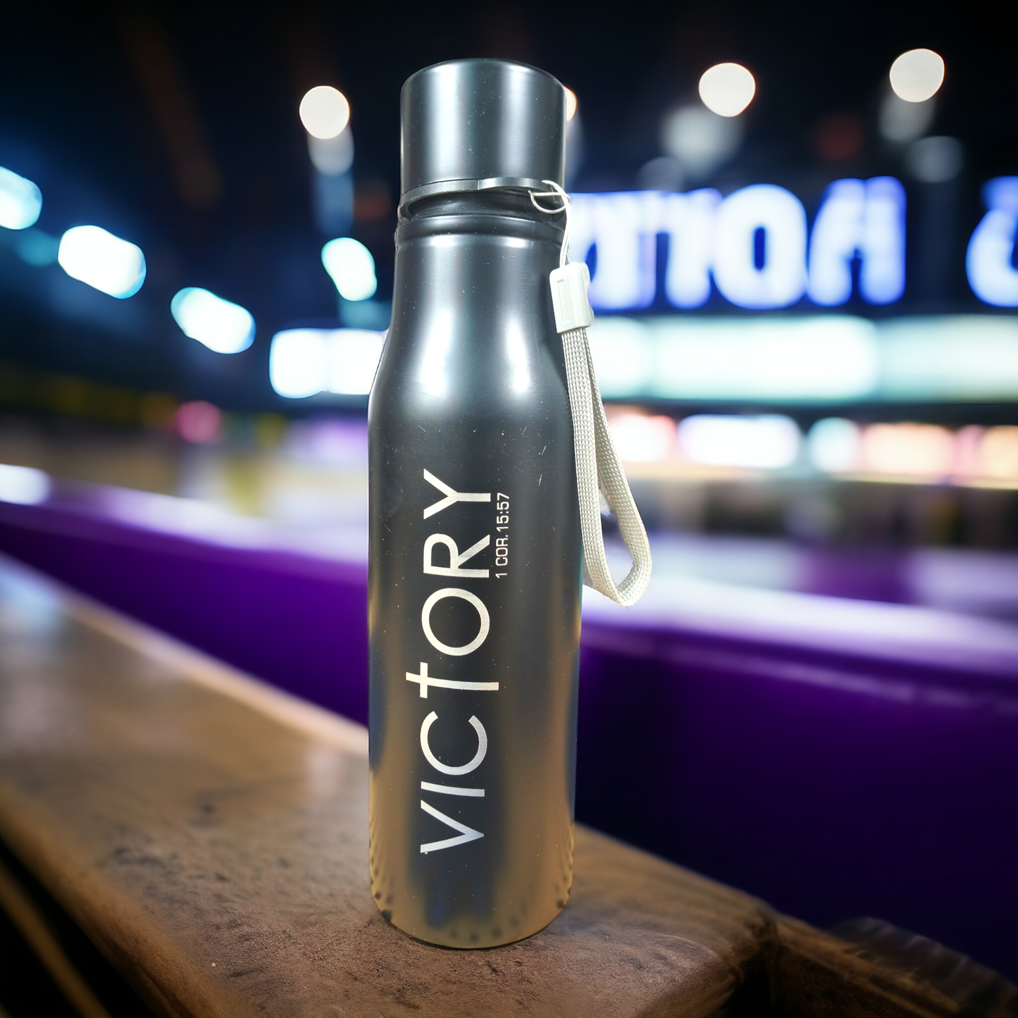 Premier Stainless Steel | Bible Verses Printed ( Victory 1 Cor : 15 : 57 ) Water Bottle | 750 ml| Premier Kitchen | Pure Stel