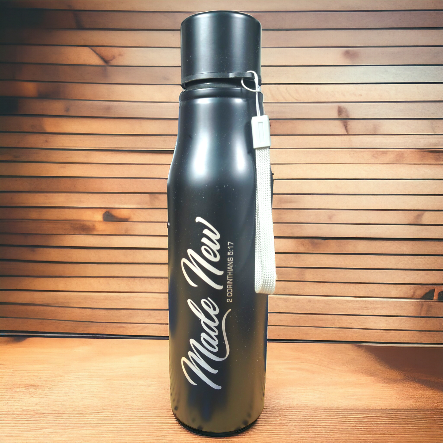 Premier Stainless Steel | Bible Verses Printed ( Made New Cori 5:17 ) Water Bottle | 750 ml| Premier Kitchen | Pure Stel