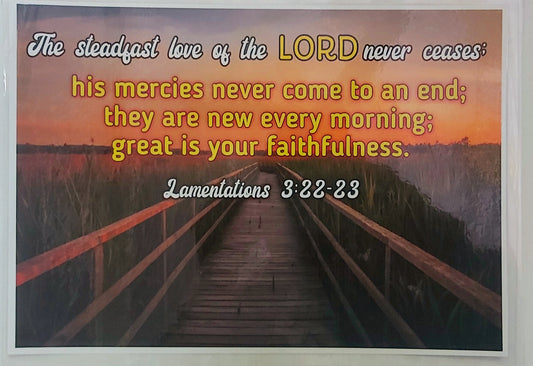 Bible Verse Poster Lamentations 3:22-23