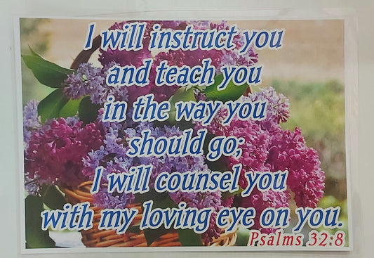 Bible Verse Poster Psalms 32:8