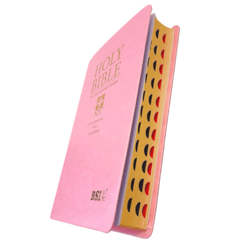 The Holy English Bible Thumb Index With Pink Leather Bound